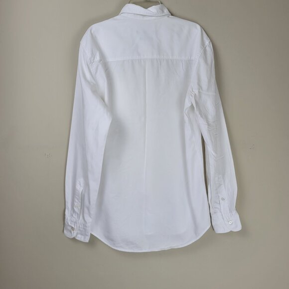 Z Zegna Men's White Button Down Shirt Small Long Sleeve Dress Work Classic - Picture 4 of 13